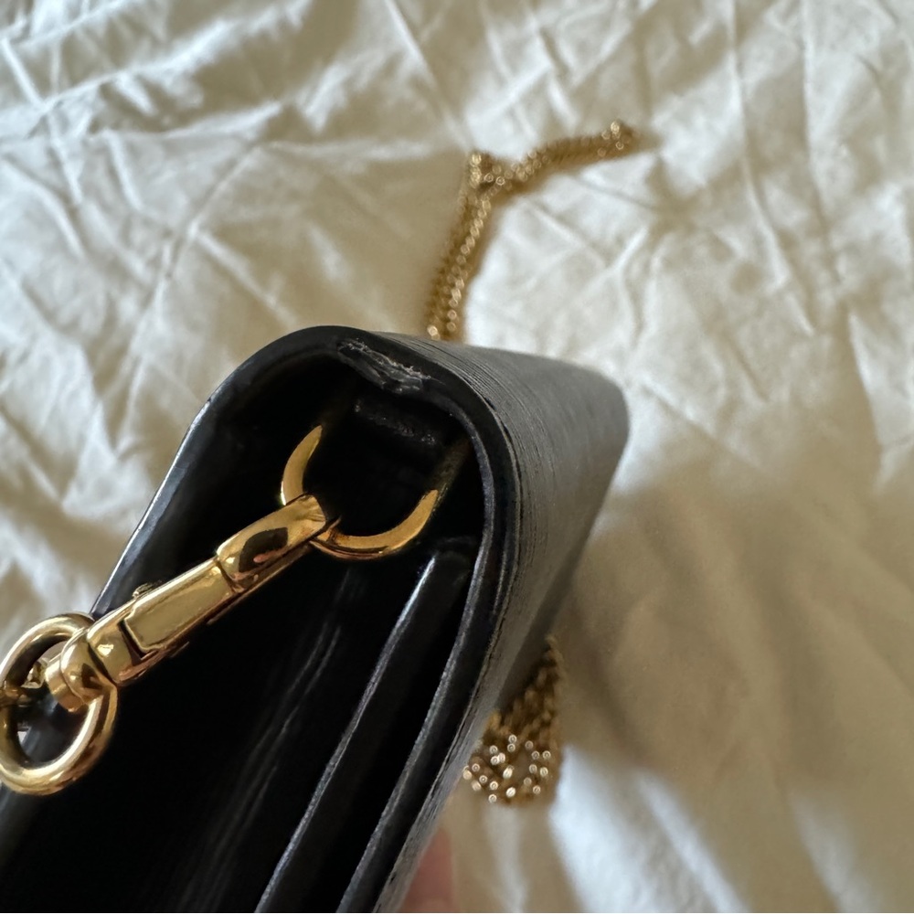 Prada Miniborse Black Vitello Move Leather Chain Cross Body Black Leather Gold - Picture 10 of 11